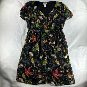 Maternity Floral Bird print button front motherhood breastfeeding v-neck spring